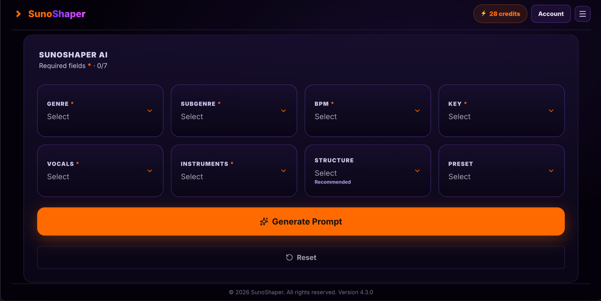 SunoShaper 4 desktop interface